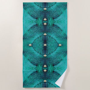 Studded Floor Pattern in Aqua Blues Beach Towel
