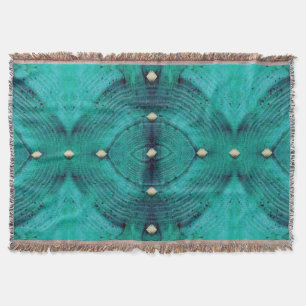 Studded Floor Pattern in Aqua Blues Throw Blanket