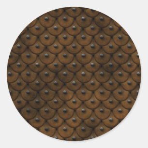 Studded Leather is stylish Classic Round Sticker