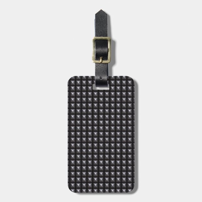 Studded Steel Texture Luggage Tag (Front Vertical)