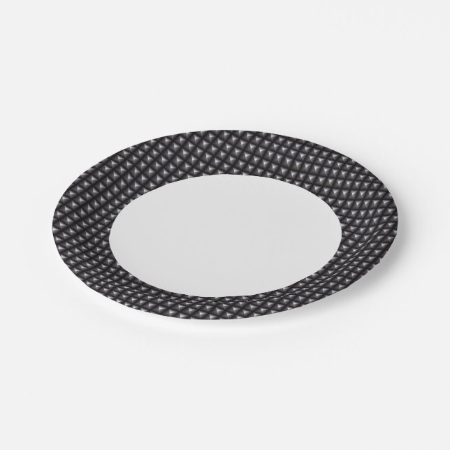 Studded Steel Texture Paper Plate (Angled)