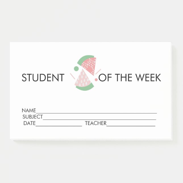 Student Award Achievement Watermelon Post-it Notes (Front)