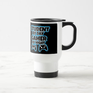 Student by Day Gamer by Night  Funny Travel Mug