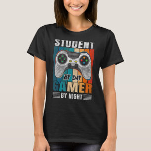 Student By Day Gamer By Night  Video Games Gaming T-Shirt