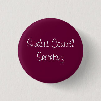 Student Council Secretary 3 Cm Round Badge