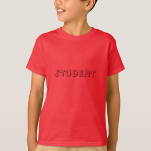 Student Custom Text Kids Red T Shirts Boys T-Shirt