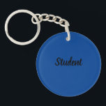 Student Custom text name Acrylic Keychain<br><div class="desc">Student text name Acrylic Keychain 

Beloved font size

Deep Blue Background

Shape Circle (single-sided)

Nice Look Acrylic Keychain</div>