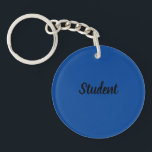 Student Custom text name Acrylic Keychain<br><div class="desc">Student text name Acrylic Keychain 

Beloved font size

Deep Blue Background

Shape Circle (single-sided)

Nice Look Acrylic Keychain</div>