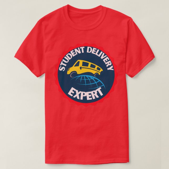 Student delivery expert school bus driver white T-Shirt (Design Front)