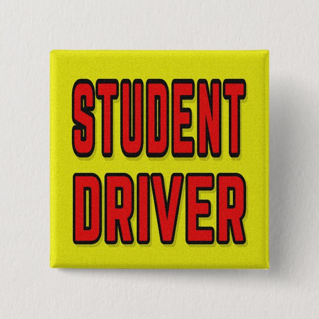 Student Driver 15 Cm Square Badge (Front)
