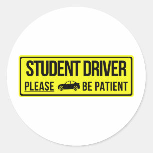 Student Driver Sign Classic Round Sticker