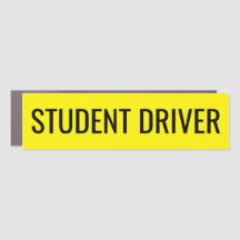 STUDENT DRIVER. Simple. Car Magnet