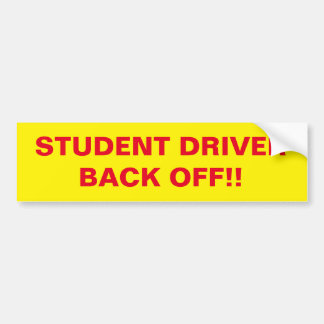Student Driver Yellow Caution Sticker