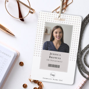 Student/ Employee Photo QR code Barcode White ID Badge