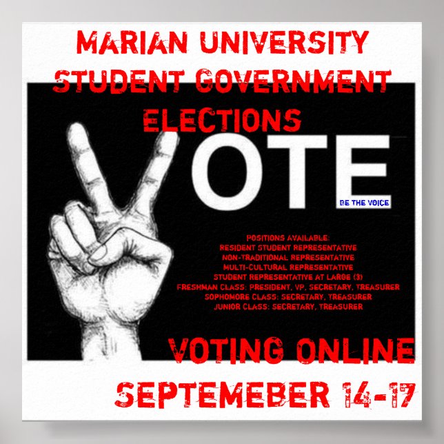 Student Government Electons Poster (Front)