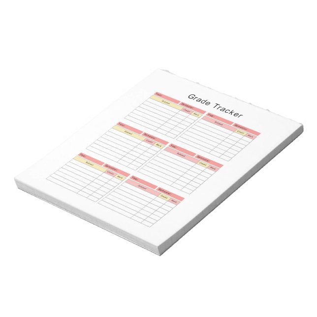 Student Grade Tracker Notepad (Rotated)