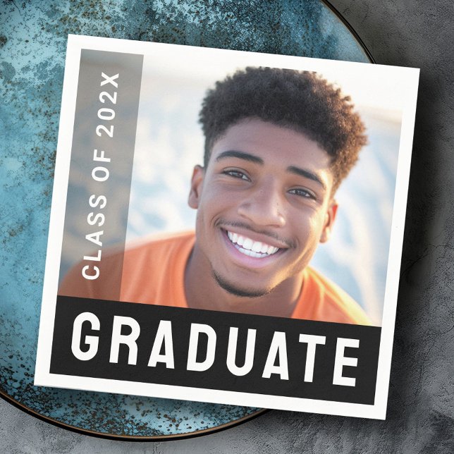Student graduation graduate photo modern napkin (Student graduation graduate photo modern napkins)