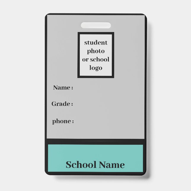 student identity badge ID badge (Front)