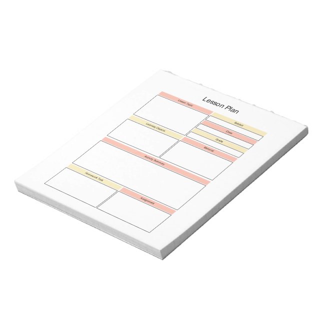 Student Lesson Plan Notepad (Rotated)