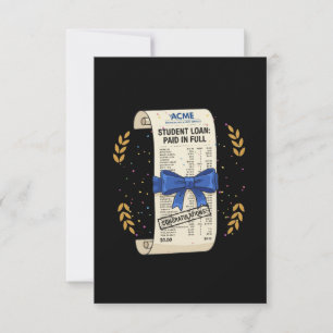 Student Loan Paid In Full - Debt Free Celebration  Thank You Card