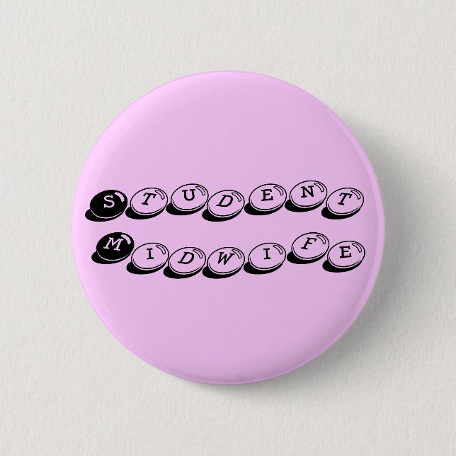 Student Midwife 6 Cm Round Badge (Front)