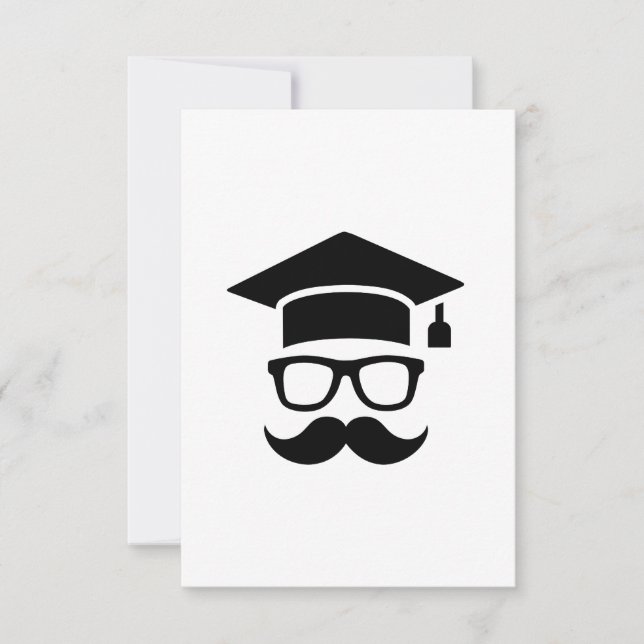 Student moustache graduation announcement (Front)