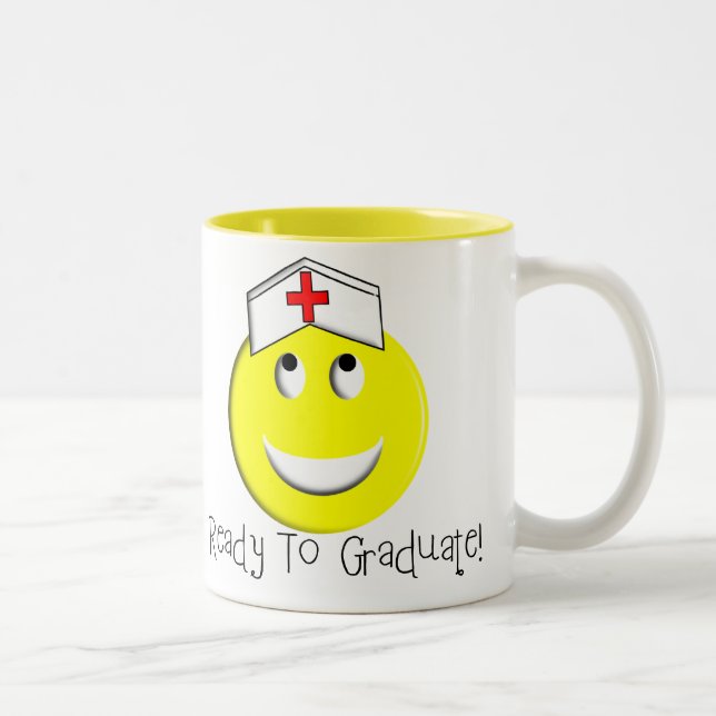 Student Nurse Big Yellow Graduate!" Two-Tone Coffee Mug (Right)