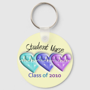 Student Nurse Class 2010  3D Hearts Key Ring