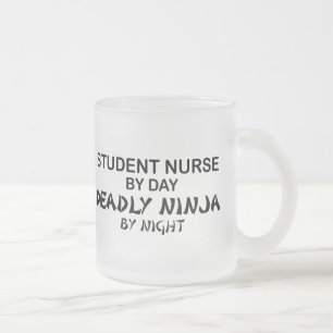 Student Nurse Deadly Ninja Frosted Glass Coffee Mug