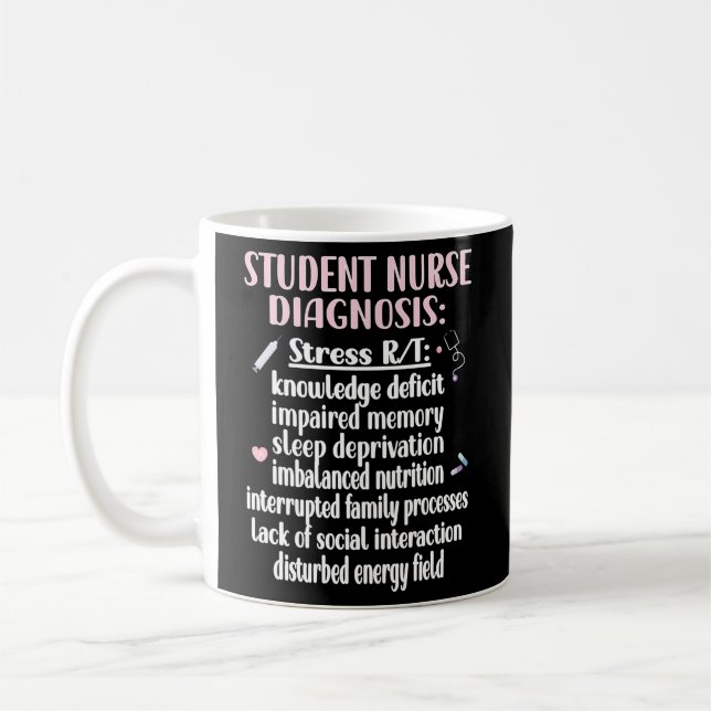 Student Nurse Diagnosis Nursing School Student Nur Coffee Mug (Left)