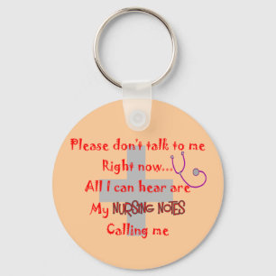 Student Nurse "Nursing Notes" Funny T-shirt Key Ring