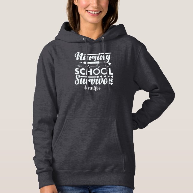 Student Nurse Personalised Dark Grey Hoodie (Front)