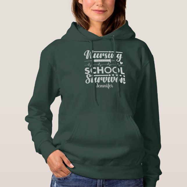 Student Nurse Personalised Green Hoodie (Front)
