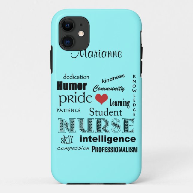 Student Nurse Pride-Attributes /Aqua Mist Case-Mate iPhone Case (Back)