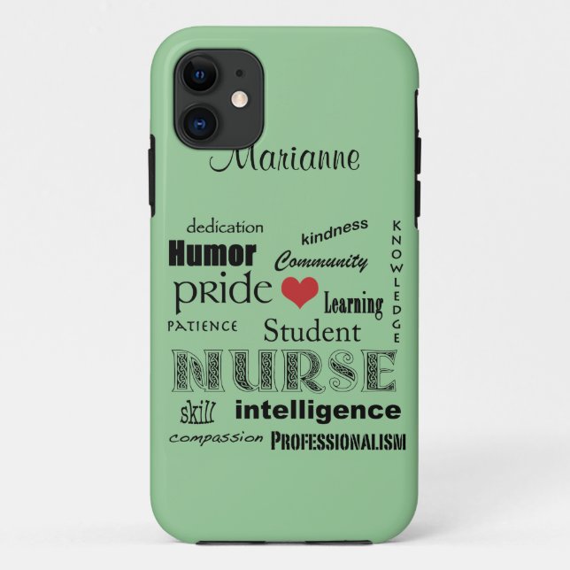 Student Nurse Pride-Attributes /Green Mist Case-Mate iPhone Case (Back)