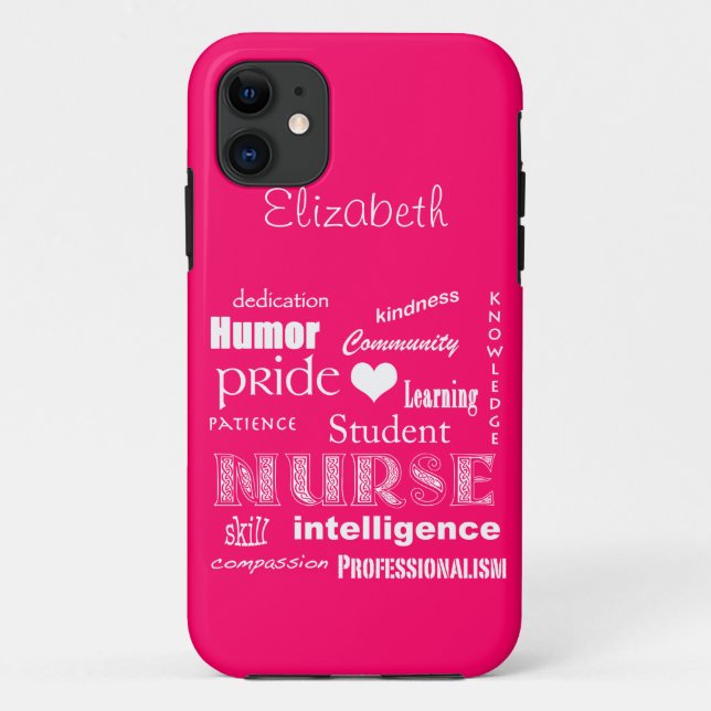 Student Nurse Pride-Attributes /Vibrant Pink Case-Mate iPhone Case (Back)