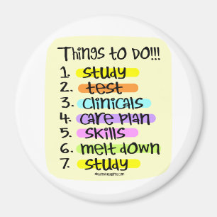 Student Nurse To Do List Magnet
