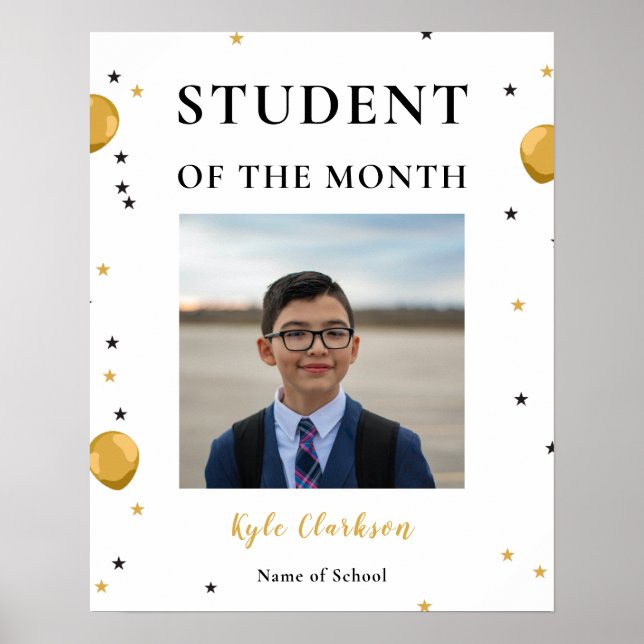 Student of the month graduation party sign fun (Front)