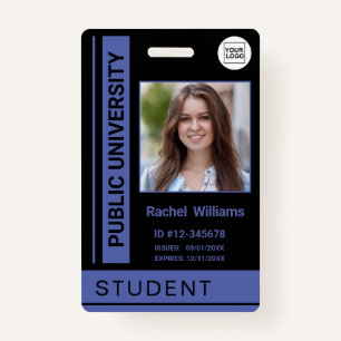 Student photo ID school university blue ID Badge
