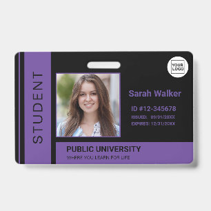 Student photo ID school university lilac Badge