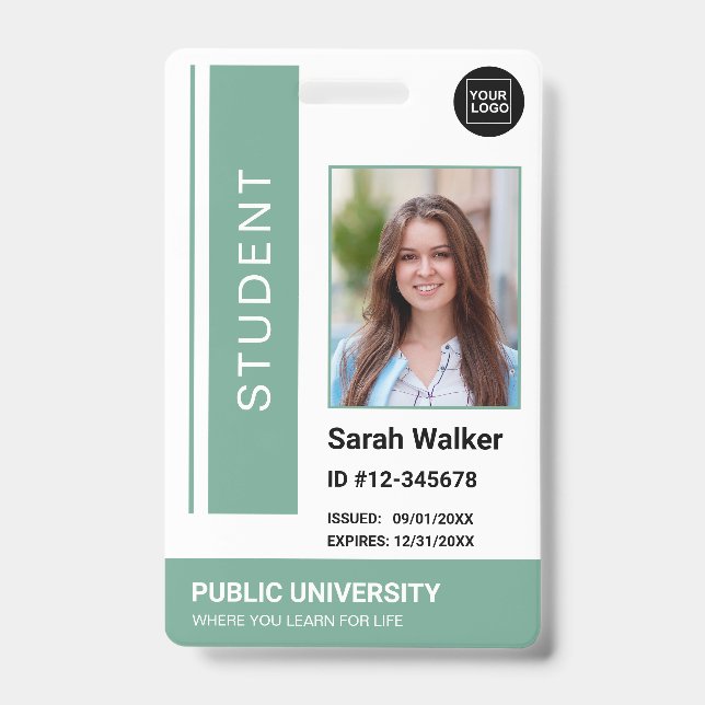 Student photo ID school university mint Badge (Front)