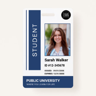 Student photo ID school university navy blue Badge ID Badge
