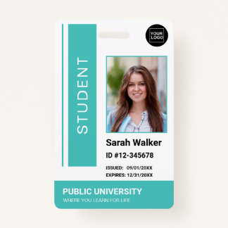 Student photo ID school university turquoise Badge ID Badge