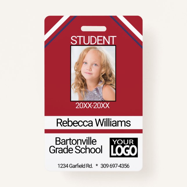 Student Photo - Red ID Badge (Front)