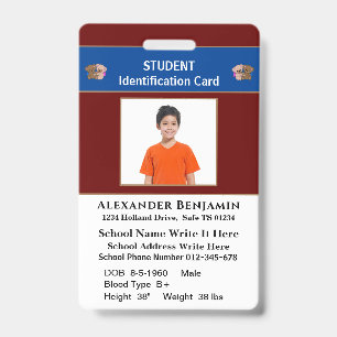 Student Photo School Id Identification Cards  Badg Badge