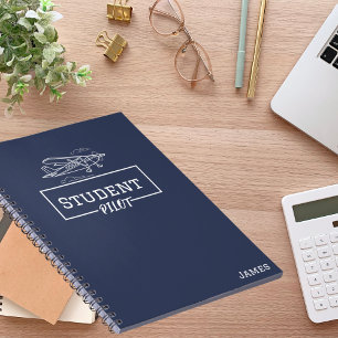Student Pilot Cessna Airplane Clouds Custom Name  Notebook