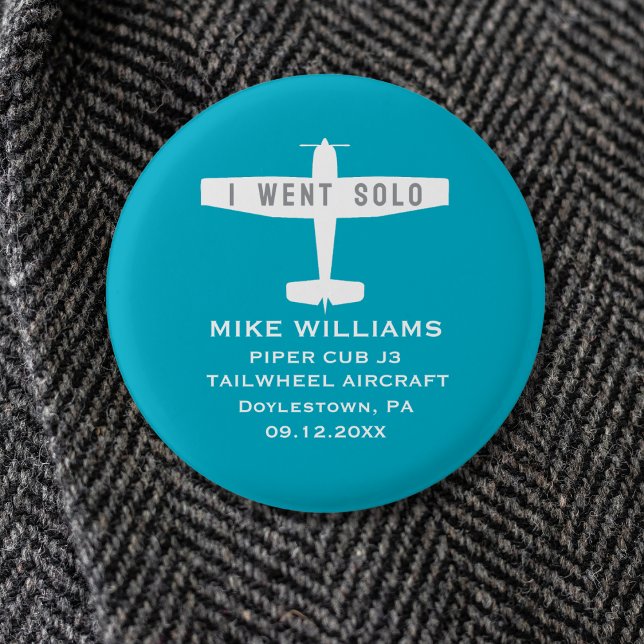 Student Pilot First Solo Aeroplane Blue Custom 3 Cm Round Badge (Creator Uploaded)
