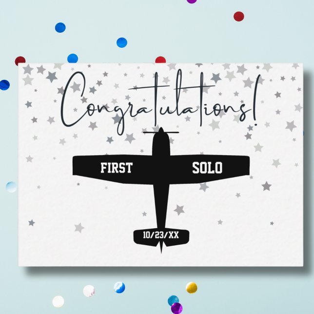 Student Pilot First Solo Aeroplane Congratulations Card (Creator Uploaded)