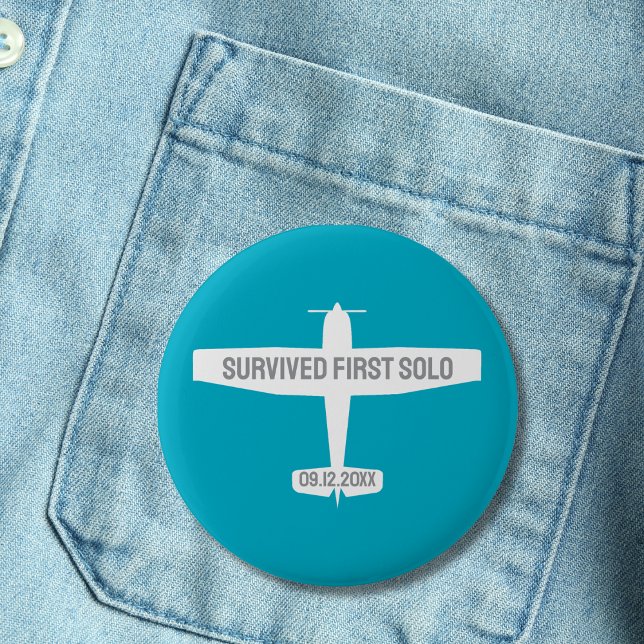 Student Pilot First Solo Aeroplane Funny Aviation 6 Cm Round Badge (Creator Uploaded)