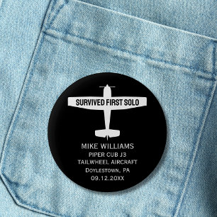 Student Pilot First Solo Aeroplane Funny Custom 6 Cm Round Badge